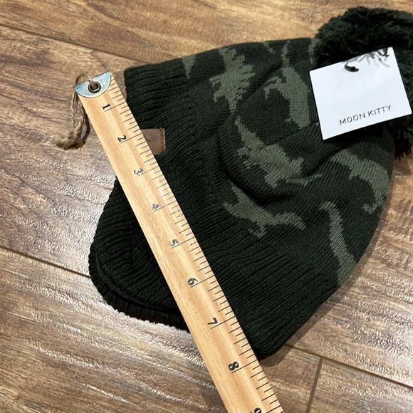 Moon Kitty Dinosaur Earflap Baby Beanie Fleece Lining Winter hat - Picture 6 of 9